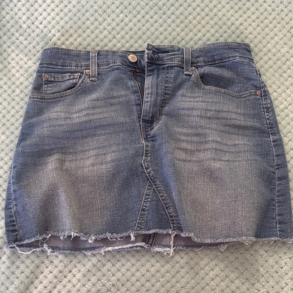 Signature by Levi Strauss Blue Frayed Mini Skirt